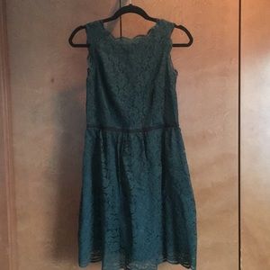 LOFT forest green lace dress